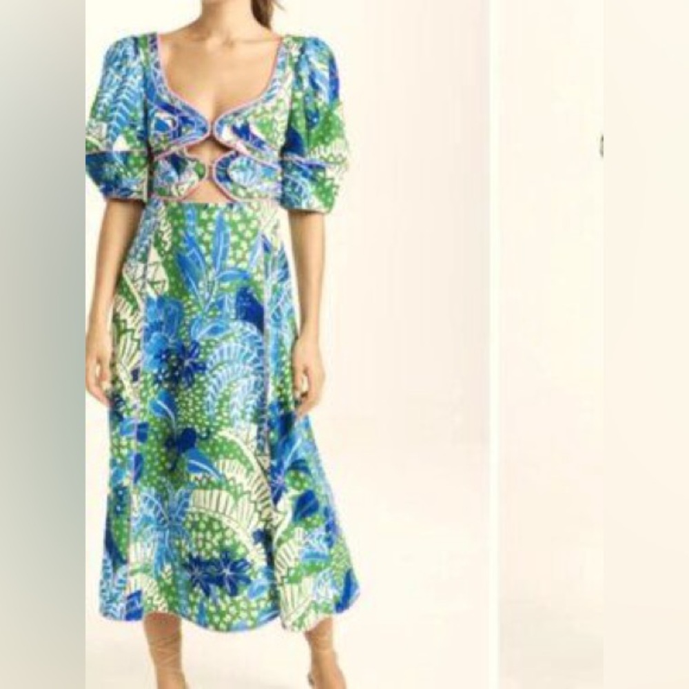 Farm Rio Jungle Panther Midi Dress - Picture 2 of 3